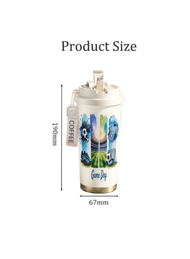 FIFA 520ml World Cup Printed Stainless Steel Insulated Water Bottle Double Wall Vacuum Thermal Flask Leakproof Cup for Hot & Cold Drinks - Image 2