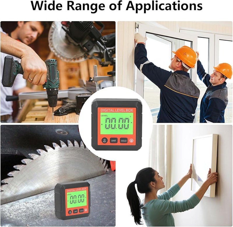 Orange Digital Level Angle Gauge High Accuracy Magnetic Inclinometer For Woodworking Construction - Image 5