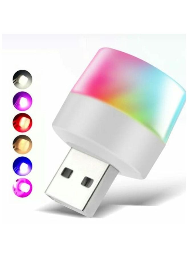 SUNIFY - 2 Pcs LED Night Light USB Plug Lamps Eye Protection 5V Reading Lamps Mini Book Lights Power Bank Powered Outdoor Camping Bulb Lighting(Rainbow) - Image 1