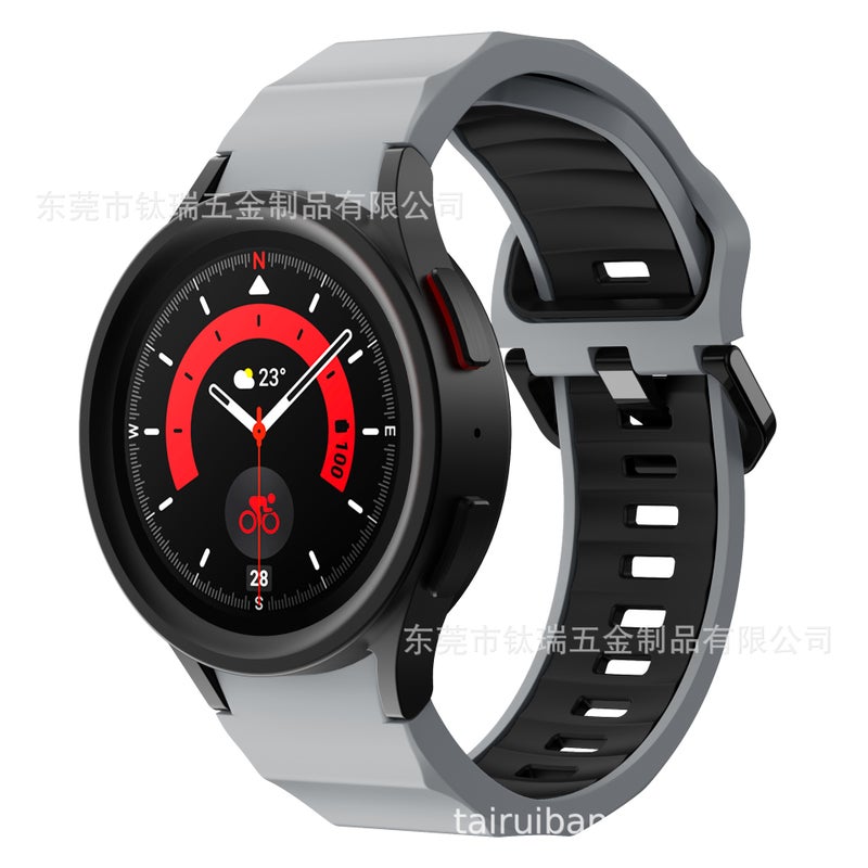 Suitable For Samsung Galaxy Watch5 6 4 Wave Two-Color Silicone Strap Watch5Pro Smart Watch Strap - Image 3
