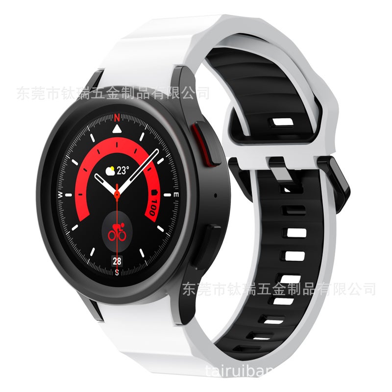 Suitable For Samsung Galaxy Watch5 6 4 Wave Two-Color Silicone Strap Watch5Pro Smart Watch Strap - Image 1