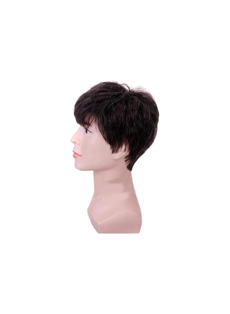 Generic Synthetic Hair Wig Short Brown Wavy Thermal Hair