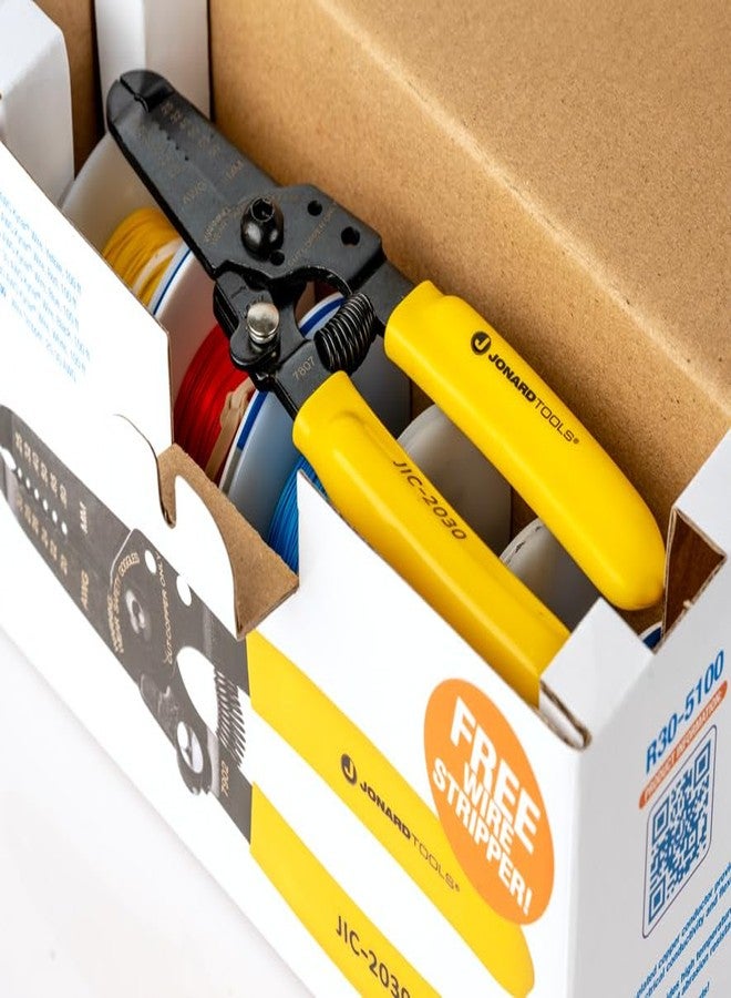 Jonard Tools R30-5100A 30 AWG Kynar Wire & Dispenser Box Set with Included Wire Stripper - 5 Color Pack (500 ft) - Image 3