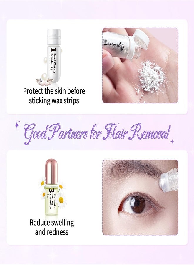 Beauty7 Sensitive High Arched Eyebrow Wax Strips Kit Eyebrow Waxing Strip 24 Strips with Pearl Powder Essential Oil for Sensitive Skin for Women - Image 5