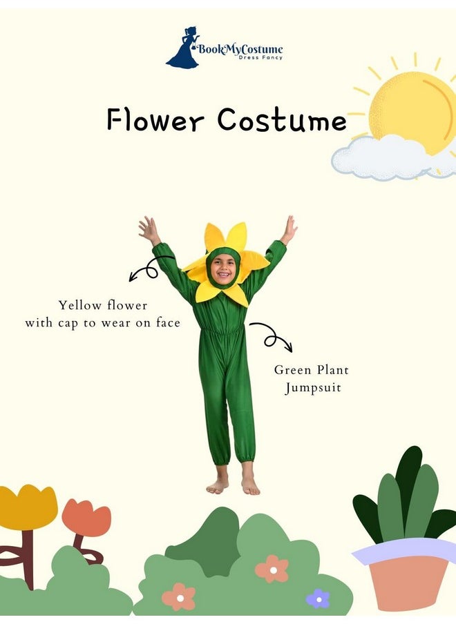 BookMyCostume BookMyCostume Yellow Flower Kids Fancy Dress Costume 2-3 years  - Image 4