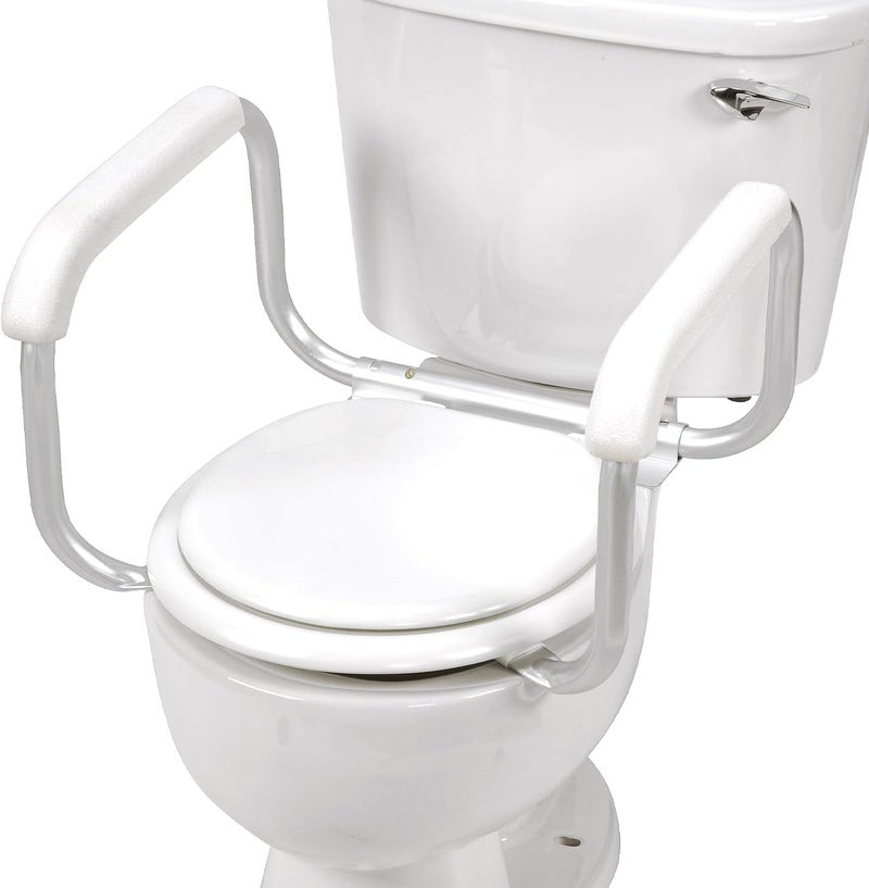 DMI دعامات أمان المرحاض DMI مقابض المرحاض لكبار السن إطار دعامات أمان المرحاض تجميع سهل بدون أدوات أبيض - Image 1
