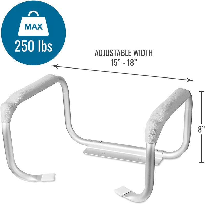 DMI دعامات أمان المرحاض DMI مقابض المرحاض لكبار السن إطار دعامات أمان المرحاض تجميع سهل بدون أدوات أبيض - Image 4