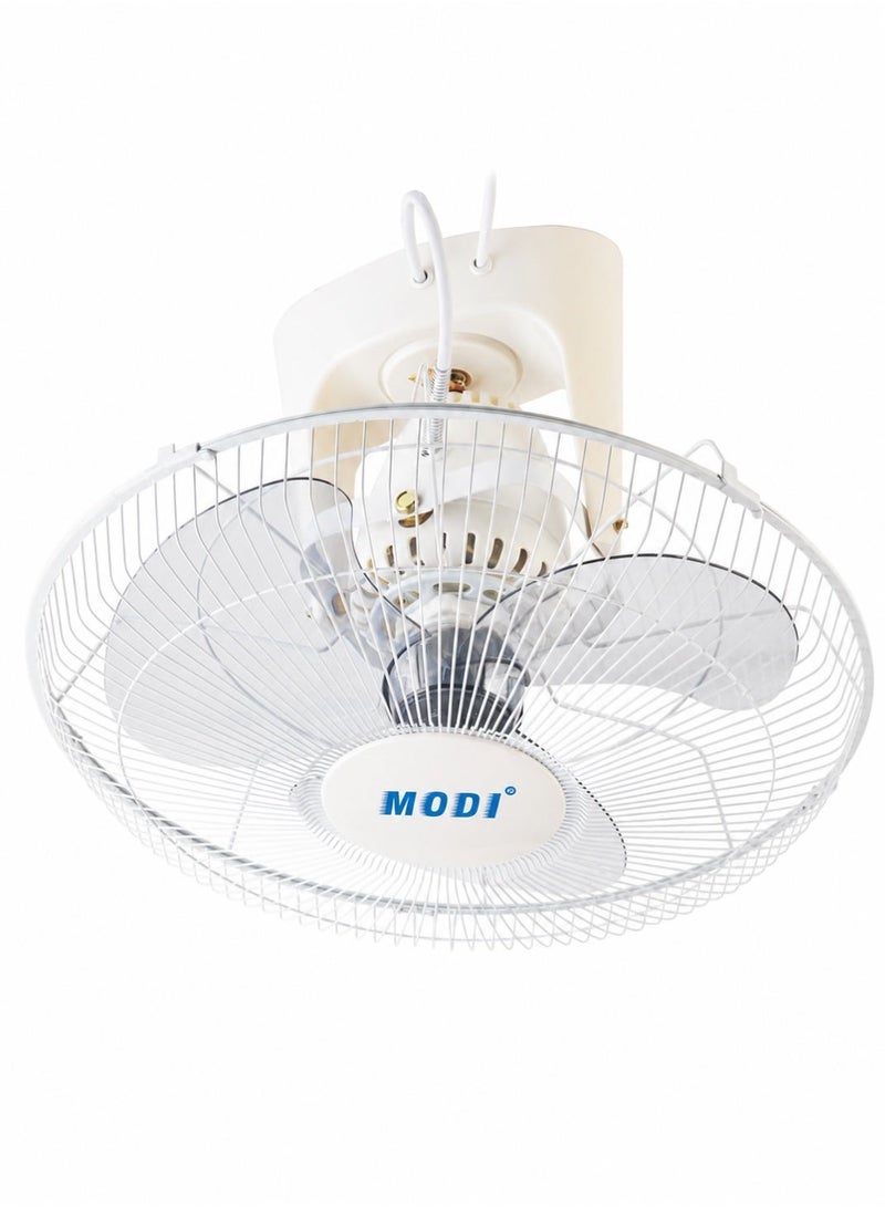 MODI 2 Pcs Ceiling Mounted Orbit Fan 45W, 16 Inch Cooling Fan With 3 Speed Control, Oscillation Movement, 3 Plastic Blades, Safety Spokes Grill, Max 1400 RPM, White, For Home Office Kitchen Living Room Use - Image 3