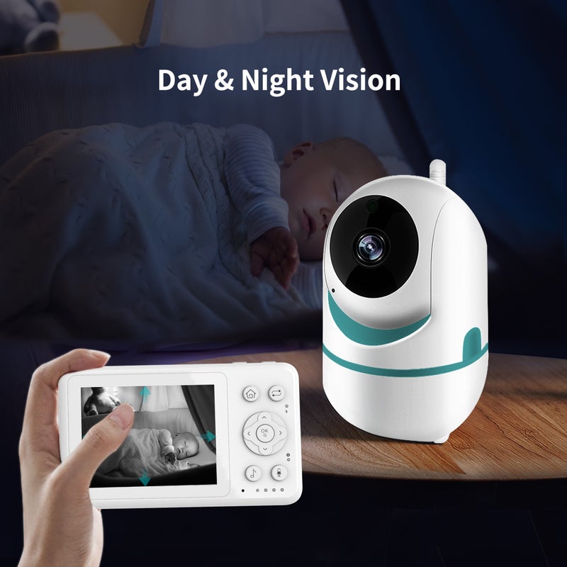 D031 3.2 inch baby monitor baby watcher with lullaby room temperature monitor baby monitor two-way voice intercom - Image 2