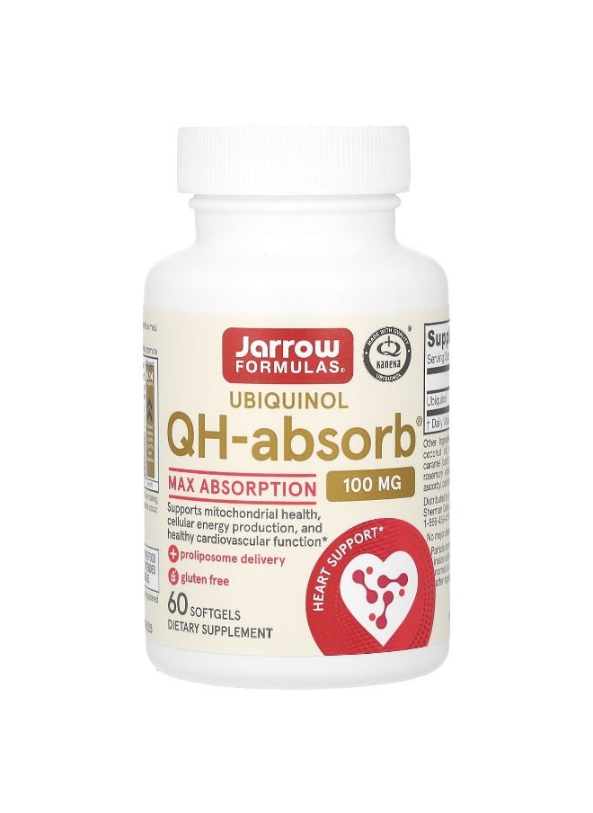jarrow formulas Jarrow Formulas, Ubiquinol QH-Absorb, Max Absorption, 100 mg, 60 Softgels  - Image 1