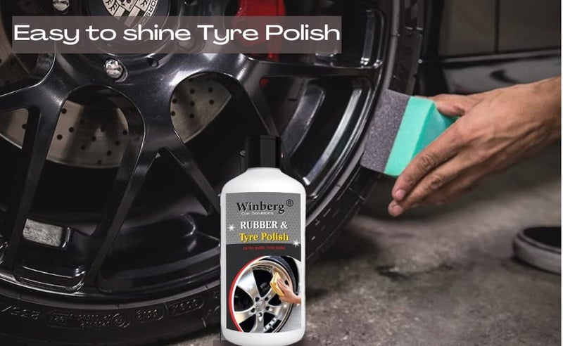 Winberg 2 pcs Car Tyre Polish and All in One Polish with 4 Applicator Pads for your car,bike,suv polish- TA002 - Image 2