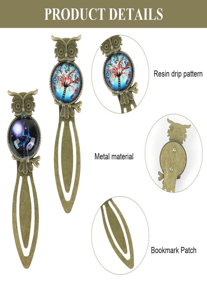 OFIFO® 2 Pack Vintage Owl Metal Bookmarks Set, Antique Bronze Finished Page Markers for Books, Retro Literary Gifts for Readers, Teachers, Students, Writers - Image 3