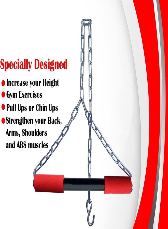 Steller Chin Up Bar, Steel Chin Up, Sangal Hanging Rod with Chain ChinUp Bar, Height Increaser and Pull Exercise with Heavy Duty Chain and Hook - Image 4