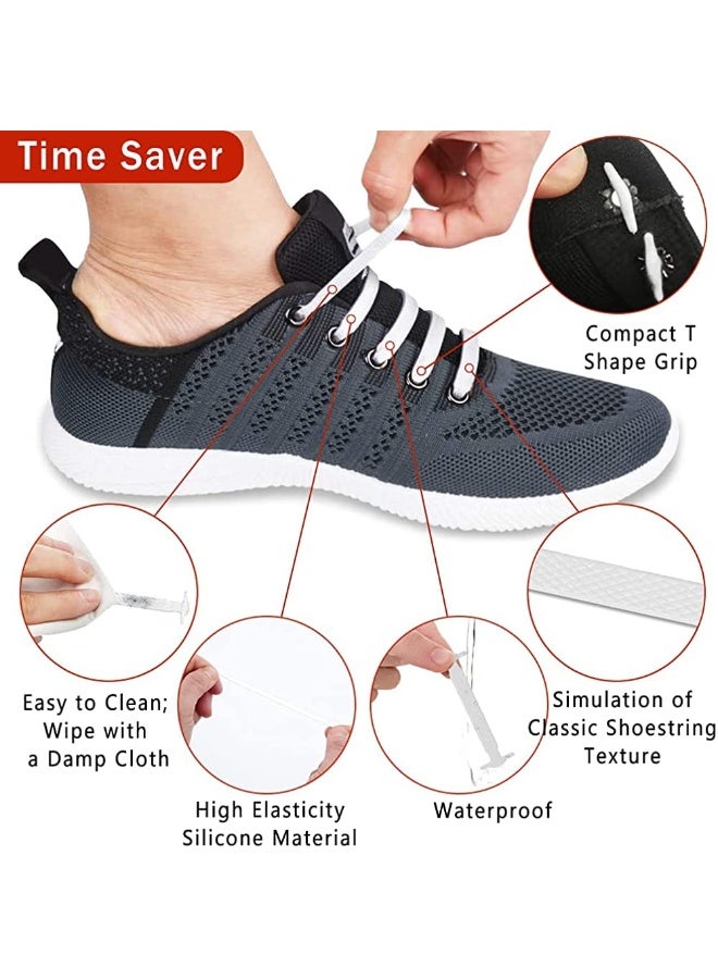KASTWAVE No Tie Shoelaces for Kids and Adults, Stretch Silicone Elastic Shoe Laces, Lazy Quick Tie Tieless Waterproof Wash-free Shoe Laces for Sneakers Running Shoes and Casual Shoes - Image 5