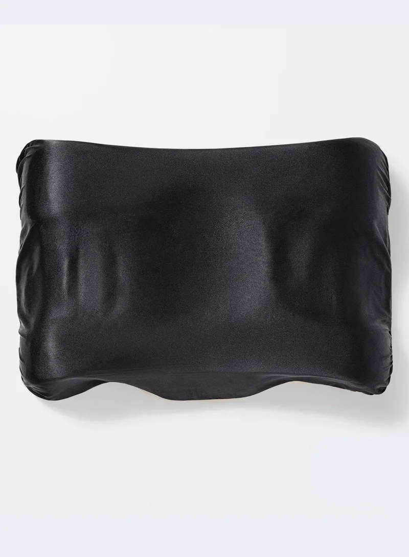 Beauty Pillow Sleep Mask Black + Silk Pillowcase Black for Beauty Pillow