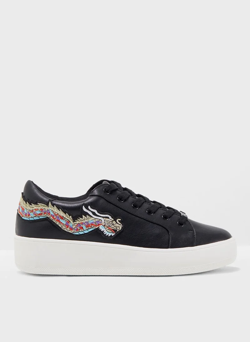 STEVE MADDEN Bertie Dragon Embroidered Low Top Sneaker