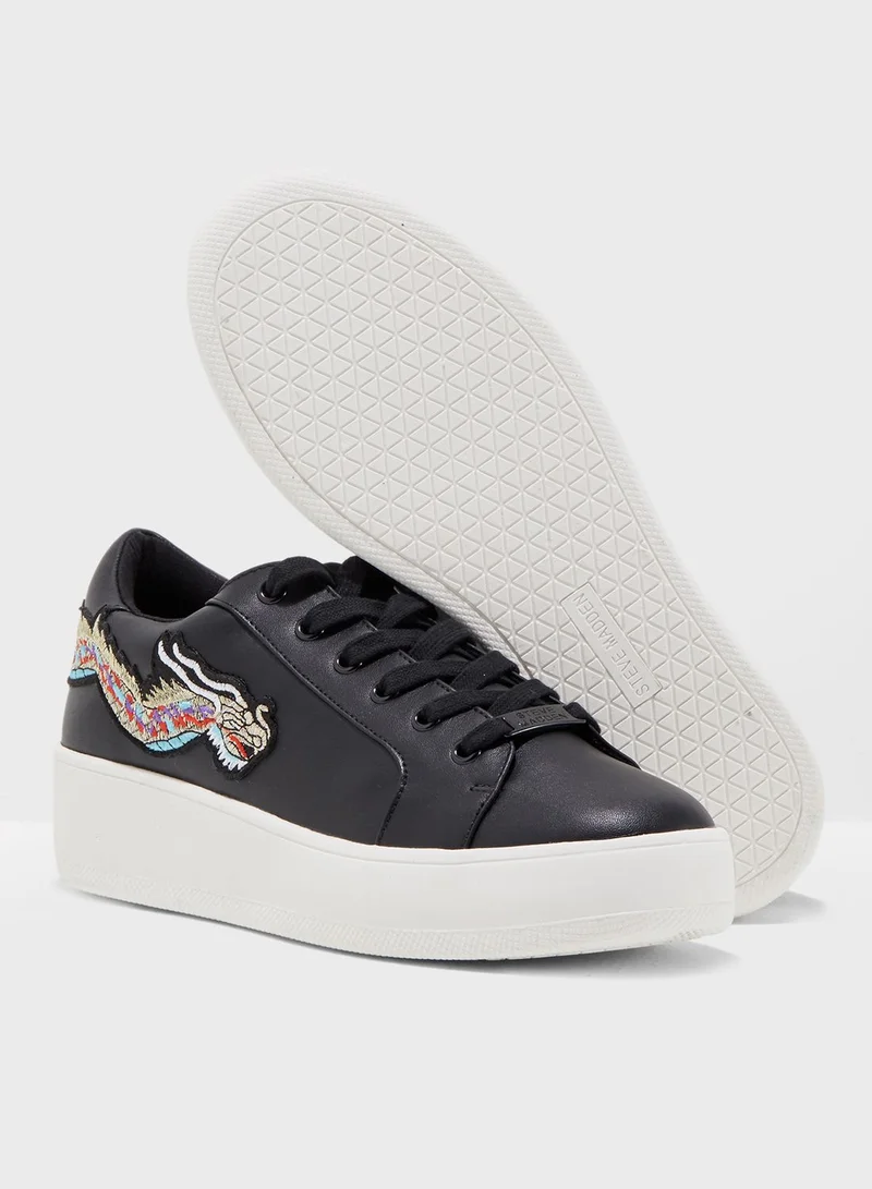 STEVE MADDEN Bertie Dragon Embroidered Low Top Sneaker