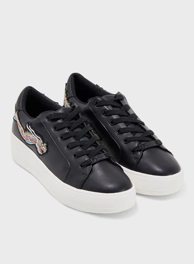 STEVE MADDEN Bertie Dragon Embroidered Low Top Sneaker