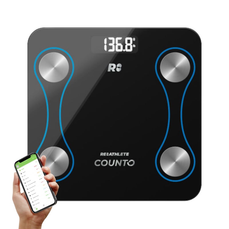 ReAthlete COUNTO Smart Scale Digital Scale Measuring Body Parameters Smart Bluetooth Body Fat Measurement Device Body Composition Monitor with Smart App Bathroom Scales Accurate for Bmi Muscle - Image 1