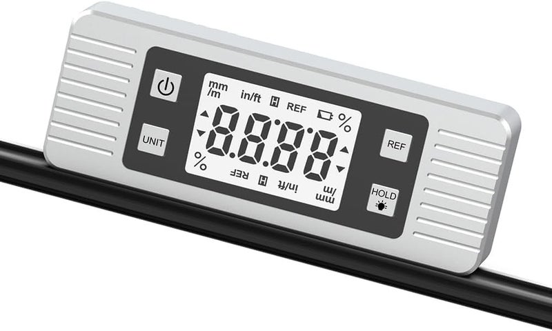 Digital Level Angle Gauge, Magnetic Electronic Protractor Inclinometer Tool for Woodworking, Construction & Machinery, Precision Measurement (Silver) - Image 1