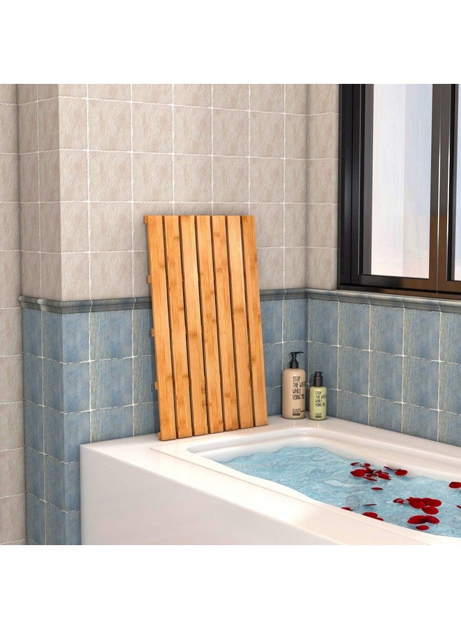 Bamfan Bamboo Wooden Bath Floor Mat for Luxury Shower - Non-Slip Bathroom Waterproof Rug for Indoor or Outdoor Use (31.3 x 18.1 x 1.5 Inches)  - Image 5