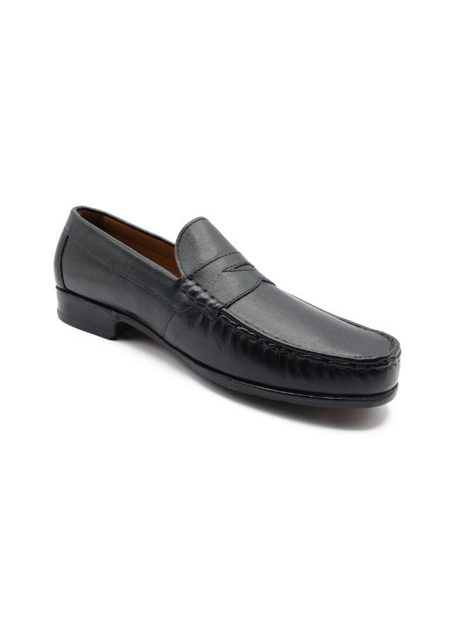 Mont Hawk Ara Mocc Men’s Genuine Leather Loafers – Premium Argentinean Cowhide Slip-On Casual & Semi Formal Shoes for Men, Comfortable Breathable Moccasin Driving Loafers with Rubber Sole (Black) - Image 1
