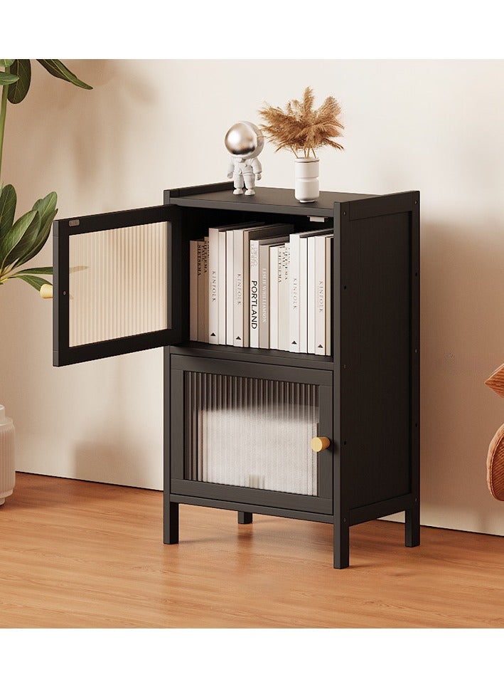 XiuWoo 2-Tier Modern Wood Nightstand Table, Bedside Table, End Side Tables, Coffee Tables, Home Storage Rack, Bookcase with Acrylic Clear Door and Storage Compartment for Home Office  - Image 1