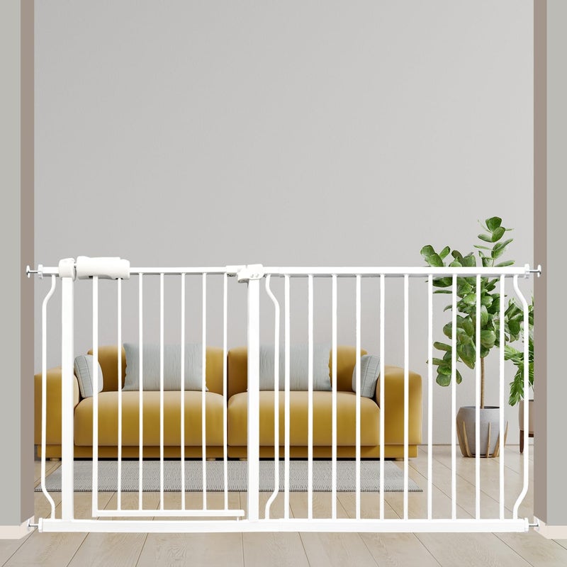 Vothco Extra Wide Baby Gates 57562 Inch Large Metal Safety Gate for Stairs Doorways  No Drilling Pressure Mounted Pet Gates for Kids  Dogs