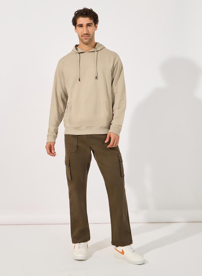 ستايلي هودي مطبع بكتابة على الظهر مع قصة مريحة - Image 2