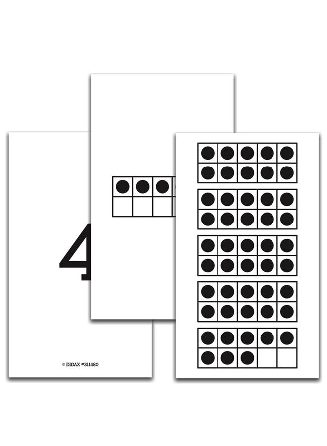 Didax Educational Resources 1-50 Ten-Frame 1-50 Cards, White, Black, 0.81 H x 6.0 L x 4.5 W, (211480) - Image 1