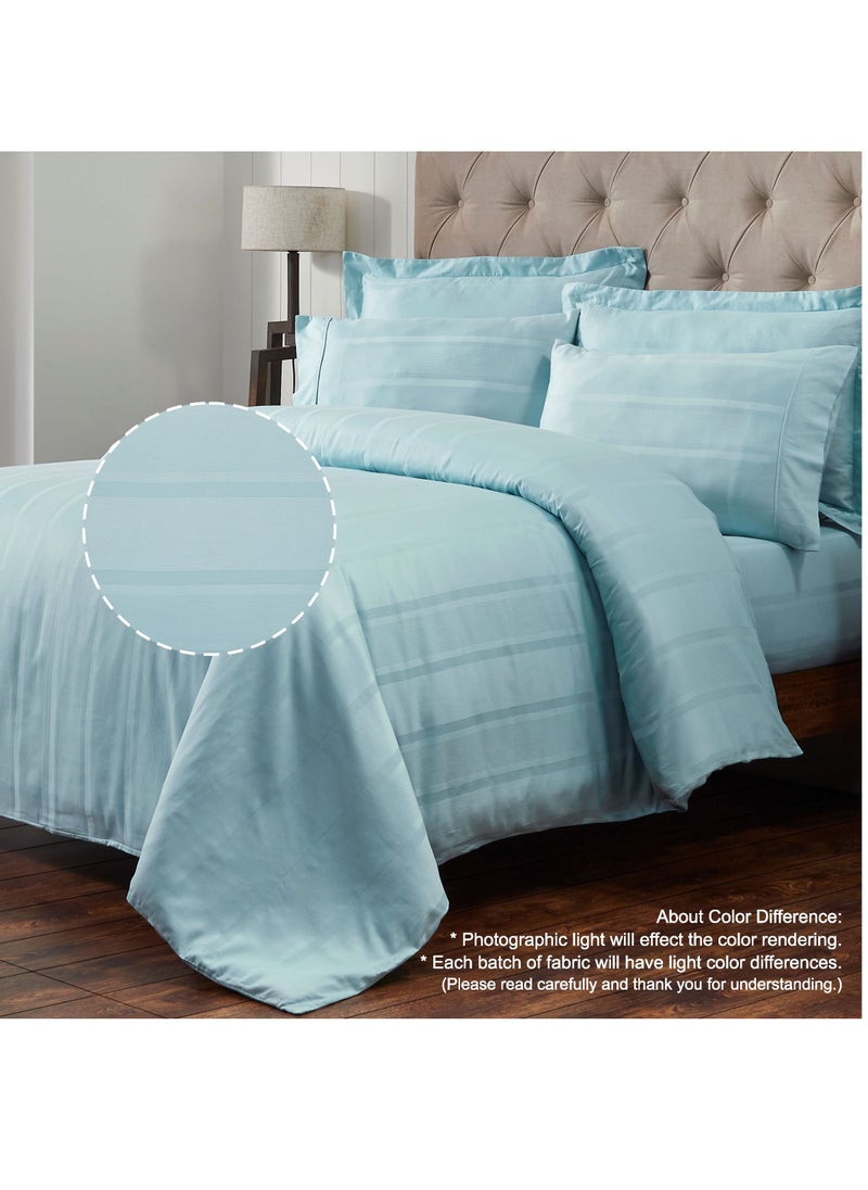 Donetella - Comforter Set 7-Piece Cotton Bedding Set With Removable Filler Double Size 260 X 240 Cm Turquoise - Image 1