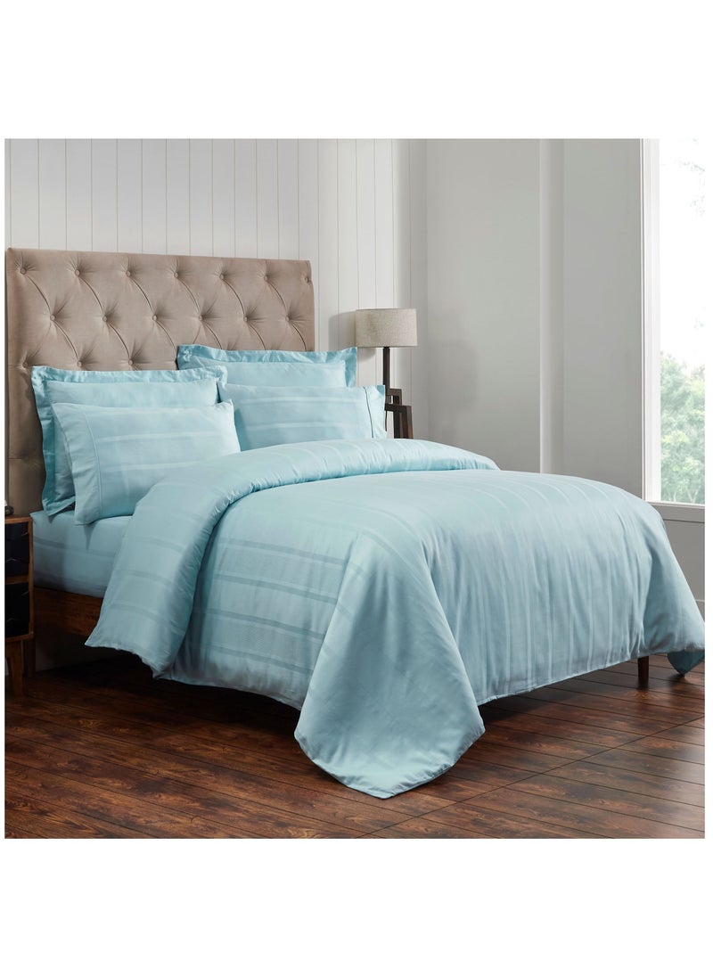 Donetella - Comforter Set 7-Piece Cotton Bedding Set With Removable Filler Double Size 260 X 240 Cm Turquoise - Image 1