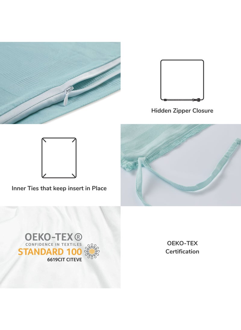 Donetella - Comforter Set 7-Piece Cotton Bedding Set With Removable Filler Double Size 260 X 240 Cm Turquoise - Image 1