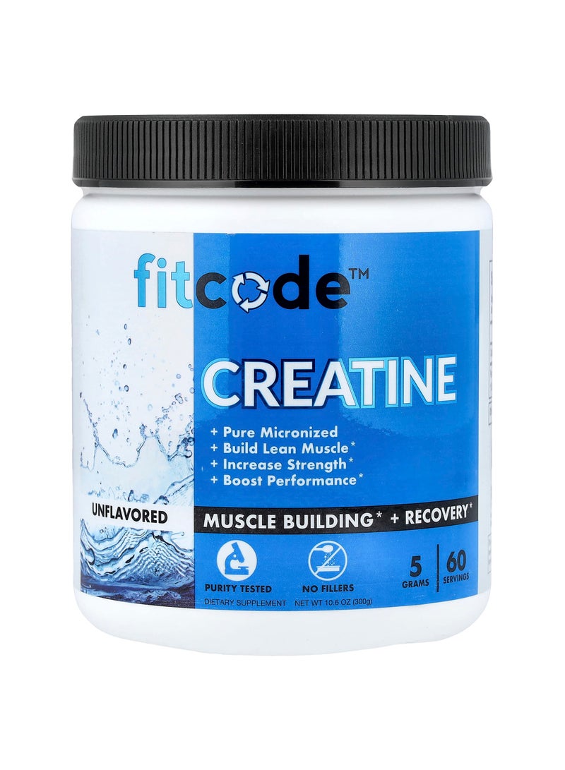 fitcode Creatine, Unflavored, 10.6 oz (300 g)