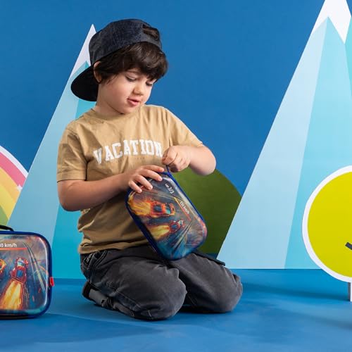 ZIPIT 3D Pencil Case for Boys, Lenticular Pencil Box for School, Large Capacity Stationery Organizer Box, Car Race - Image 5