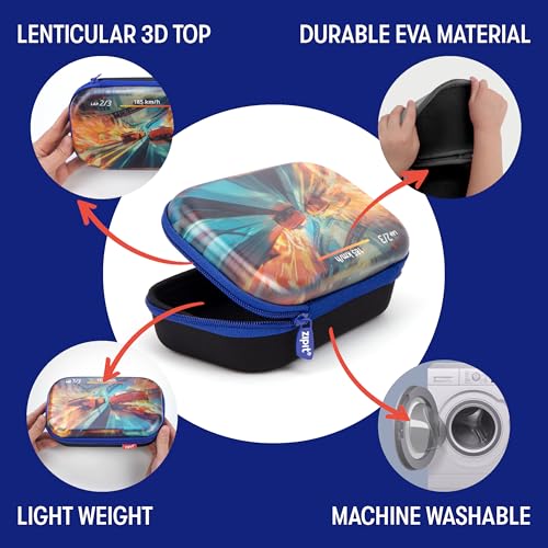 ZIPIT 3D Pencil Case for Boys, Lenticular Pencil Box for School, Large Capacity Stationery Organizer Box, Car Race - Image 4