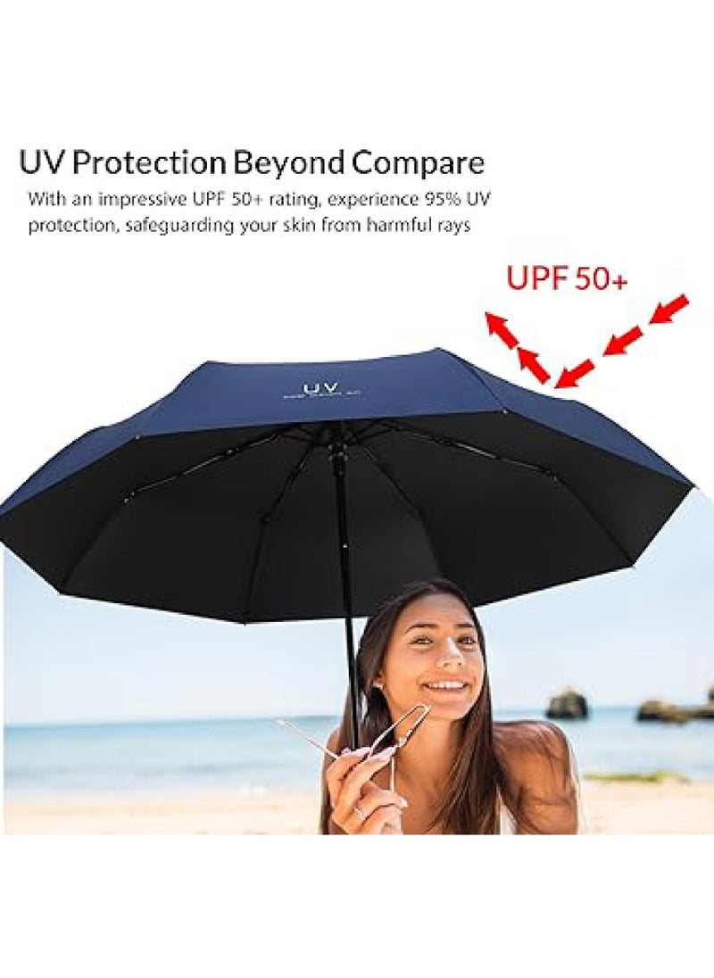 Generic - PLUS UV Foldable Umbrella for Winter Summer and Sun Protection with UPF 50+ Automatic Open/Close Function – For Rainy Day Summer - Image 1
