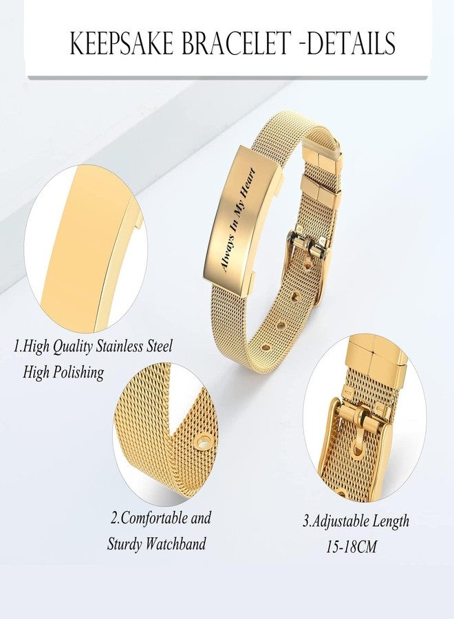 Hearbeingt Cremation Jewelry for Ashes Bracelet for Women Men Stainless Steel Square with Watch Band Cremation Urn Bracelet Memorial Keepsake Bangle Ash Holder - Image 2