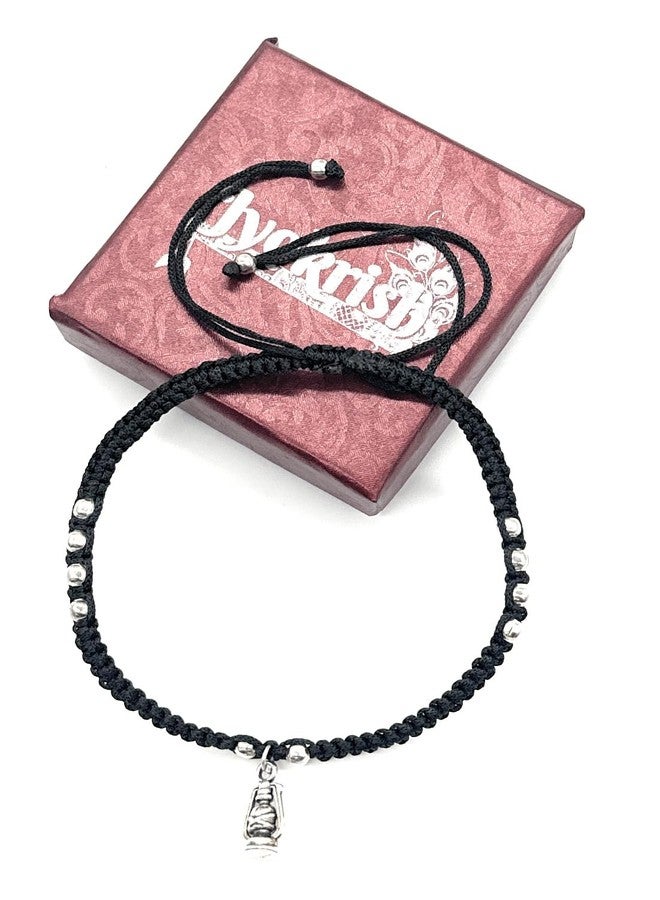 Jyokrish Handmade Adjustable Black silk dori hanging Lantern anklet For Women | girls | Nazariya |Payal | Nazar Battu |Free Size |Pair of 1 - Image 4