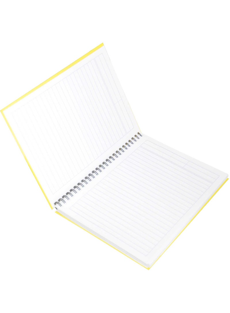 FIS Pack of 5  Spiral Hard Cover Notebook 9X7 Inches (22.86 X 20.32 CM) Single Line With Border, 100 Sheets-Lemon -FSNBS97NA210 - Image 3