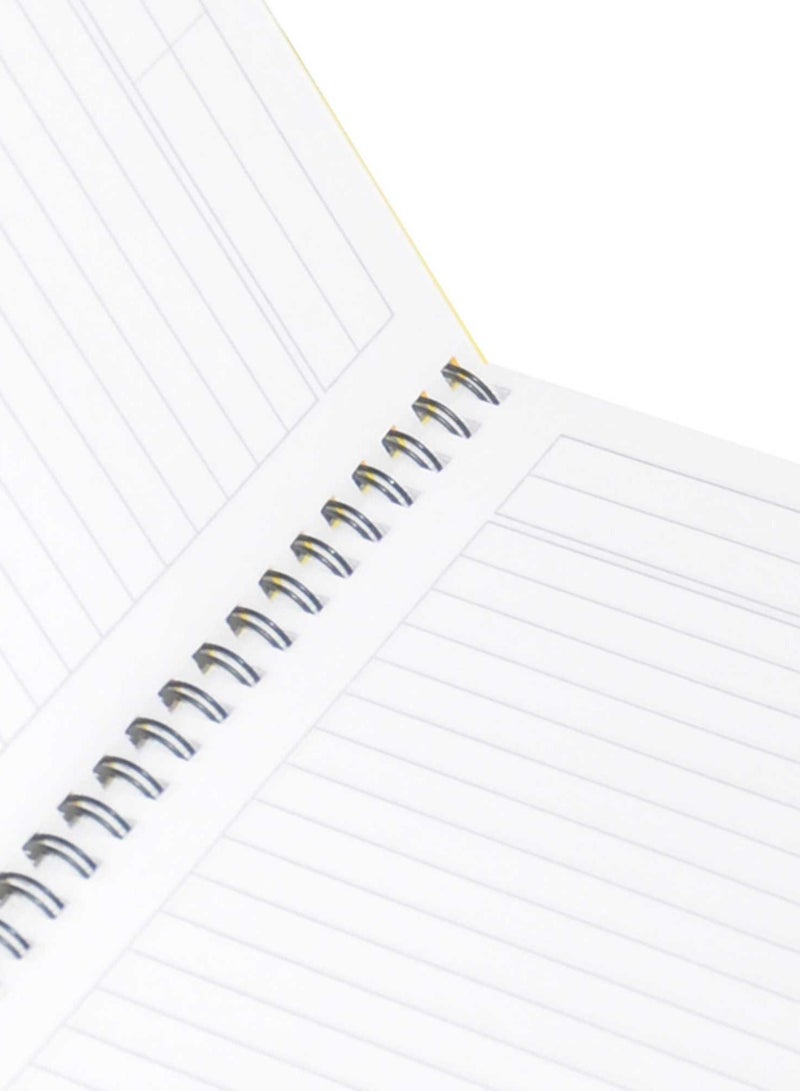 FIS Pack of 5  Spiral Hard Cover Notebook 9X7 Inches (22.86 X 20.32 CM) Single Line With Border, 100 Sheets-Lemon -FSNBS97NA210 - Image 2