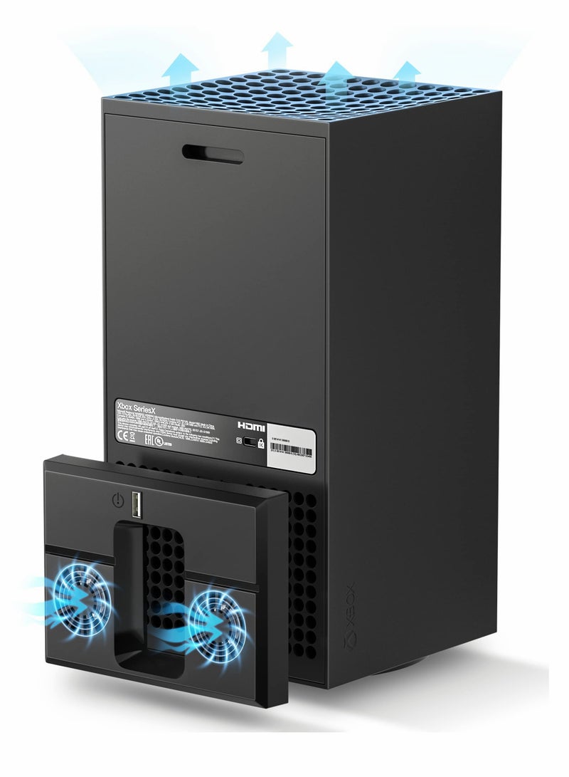 Excefore مروحة تبريد عمودية لجهاز Xbox Series X، حامل تبريد يعمل بمنفذ USB مع إضاءة LED RGB - Image 1