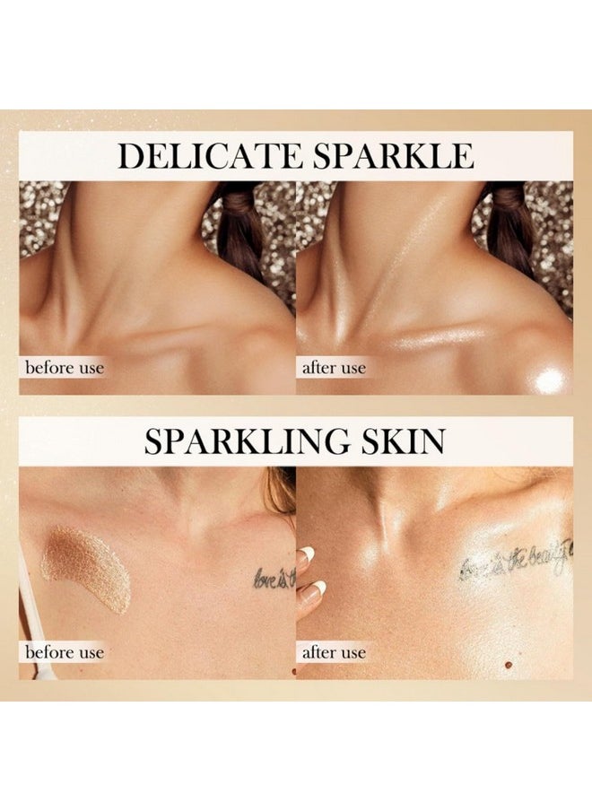 Melemando Shimmer Body Luminizer 5 Color Waterproof Smooth Face Body Glow Illuminator Nonsticky Liquid Body Highlight Illuminator For Face & Body & Leg (80 Ml 05 Rose Gold)  - Image 5