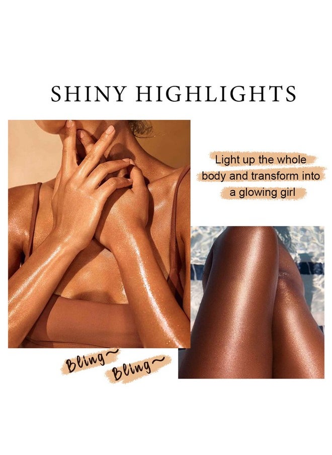 Melemando Shimmer Body Luminizer 5 Color Waterproof Smooth Face Body Glow Illuminator Nonsticky Liquid Body Highlight Illuminator For Face & Body & Leg (80 Ml 05 Rose Gold)  - Image 4