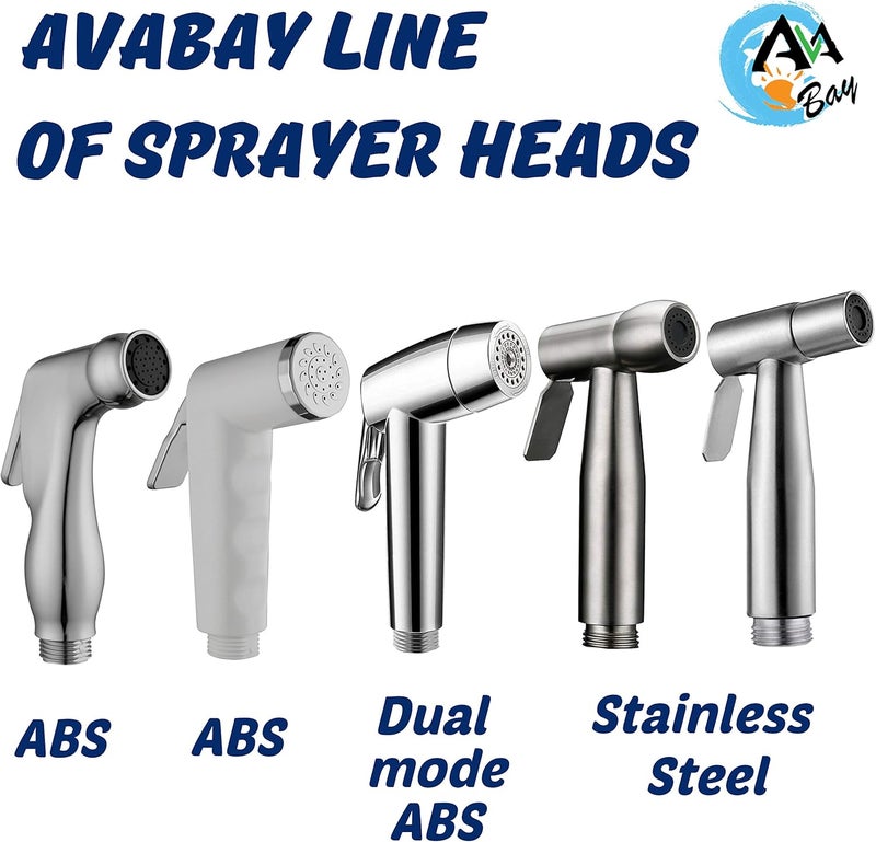 Avaby Dual Mode Toilet Bidet Sprayer Head – Chrome Finish Handheld Bidet for Toilet & Bathroom Cleaning – Cloth Diaper Sprayer, Muslim Shower, Jet Spray – G1/2 Coupling - Image 3