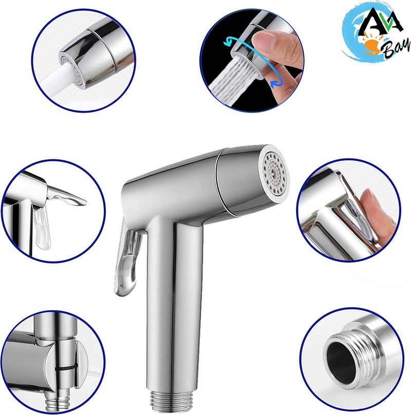 Avaby Dual Mode Toilet Bidet Sprayer Head – Chrome Finish Handheld Bidet for Toilet & Bathroom Cleaning – Cloth Diaper Sprayer, Muslim Shower, Jet Spray – G1/2 Coupling - Image 1
