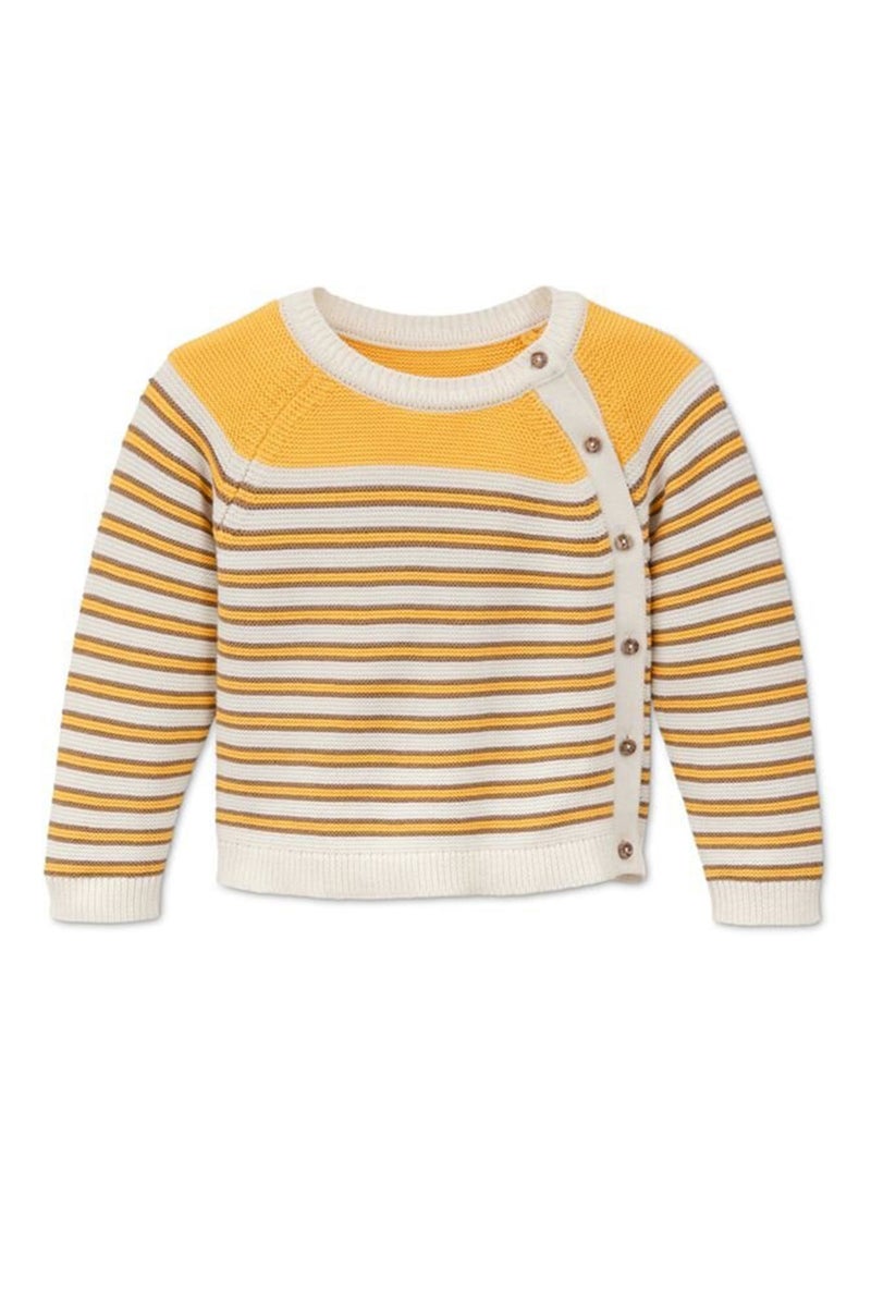 Tchibo Toddlers Boy 2 Piece Stripe Top And Bottom Set, Yellow Combo - Image 4
