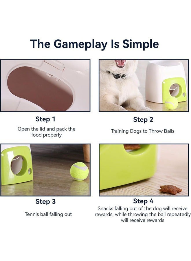 Hihonor Interactive Tennis Ball Thrower, Automatic Dog Toy Ball Launcher with Food Reward Machine, Intelligent Feeding Ball Throw for Puppy, Interactive Dog Toy for Small Dogs IQ Training - Image 2