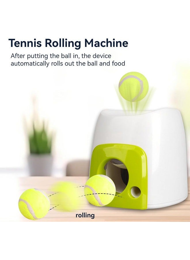 Hihonor Interactive Tennis Ball Thrower, Automatic Dog Toy Ball Launcher with Food Reward Machine, Intelligent Feeding Ball Throw for Puppy, Interactive Dog Toy for Small Dogs IQ Training - Image 3