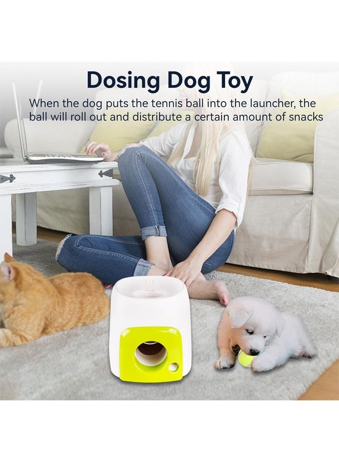 Hihonor Interactive Tennis Ball Thrower, Automatic Dog Toy Ball Launcher with Food Reward Machine, Intelligent Feeding Ball Throw for Puppy, Interactive Dog Toy for Small Dogs IQ Training - Image 4